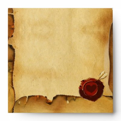 ANGEL HEART WAX SEAL PARCHMENT ENVELOPE by bulgan_lumini