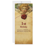 ANGEL HEART WAX SEAL PARCHMENT First Birthday Personalized Invitation