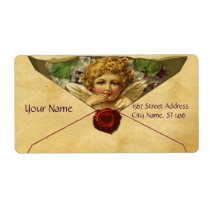 ANGEL HEART WAX SEAL PARCHMENT SHIPPING LABELS