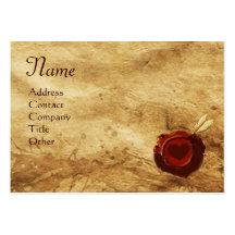 ANGEL HEART WAX SEAL PARCHMENT Monogram Business Cards