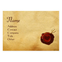 ANGEL HEART WAX SEAL PARCHMENT Monogram Business Card Template