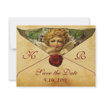 ANGEL HEART WAX SEAL PARCHMENT MONOGRAM ANNOUNCEMENT