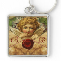 ANGEL HEART WAX SEAL PARCHMENT MONOGRAM KEY CHAIN