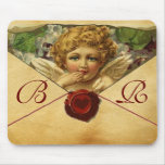 ANGEL HEART WAX SEAL PARCHMENT Monogram Mouse Pad
