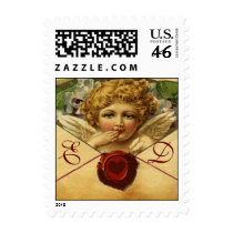 ANGEL HEART WAX SEAL PARCHMENT Monogram Postage Stamps