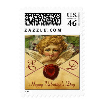 ANGEL HEART WAX SEAL PARCHMENT Monogram Postage Stamp
