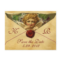 ANGEL HEART WAX SEAL PARCHMENT Monogram Post Card