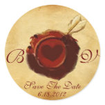 ANGEL HEART WAX SEAL PARCHMENT Monogram Sticker