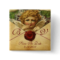 ANGEL HEART WAX SEAL PARCHMENT Save the Date Buttons