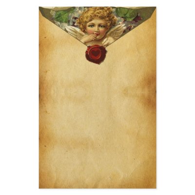 ANGEL HEART WAX SEAL PARCHMENT CUSTOMIZED STATIONERY by bulgan_lumini