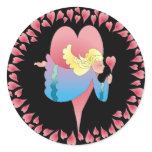ANGEL HEARTS by SHARON SHARPE Round Stickers