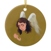 Angel help assistance caring original art painting ornaments