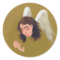 Angel help assistance caring original art painting stickers