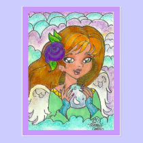 "Angel Hiding In the Clouds" Postcard postcards
