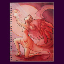 Angel Holding Cup 2 notebooks