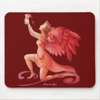 Angel Holding Cup Simplified Mouse Pads