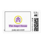 angel house logo, (248) 622-0359 postage stamp