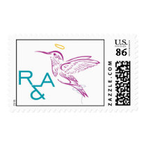 Angel Hummingbird with monogram Postage Stamp