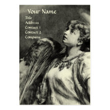 ANGEL IN BLACK AND WHITE BUSINESS CARD TEMPLATE