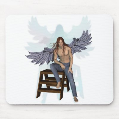 Angel in Blue Jeans Mouse Pad by Kethram