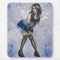 Angel in blue Mousepad mousepads