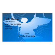 Angel In Flight On Blue Business Card Template