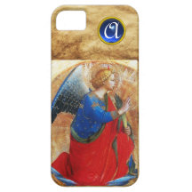 ANGEL IN GOLD RED AND BLUE MONOGRAM iPhone 5 COVERS