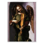 Angel in Green with a Vielle by Leonardo da Vinci Card
