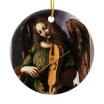 Angel in Green with a Vielle by Leonardo da Vinci Christmas Tree Ornaments