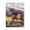 Angel in Madonna of Foligno sees chemtrails postcard