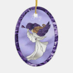 Angel in Purple Stained Glass Ornament