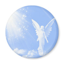 Angel In The Clouds Refrigerator Magnet