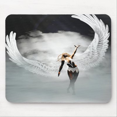 Angel in the clouds Mousepad by DragonCat
