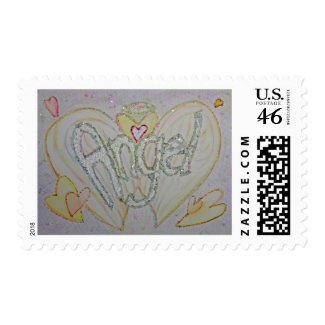 Angel Inspirational Word Painting Postage Stamp stamp
