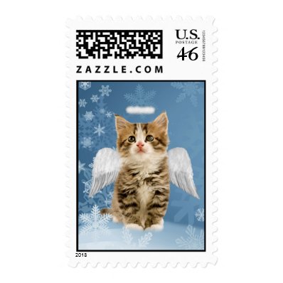 Angel Kitten Christmas Postage