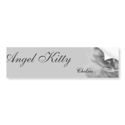 "Angel Kitty" Portrait Bumper Stickers by RLMdesignes