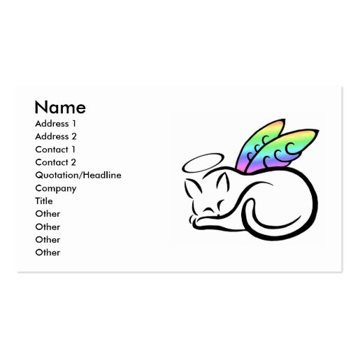 Angel Kitty Profile Card Business Card Template