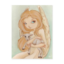 Angel lamb post card