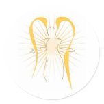 Angel Line Art with Wings and Glow