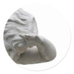 Angel looking out round sticker