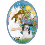 Angel Love and Shih Tzu (black / white) Acrylic Cut Out