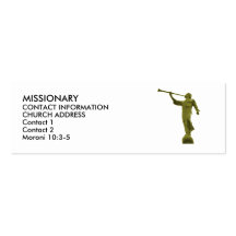 Angel MORONI LDS MISSIONARY CARDS Business Card