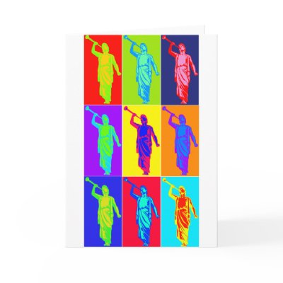 Angel Moroni Pop Art Greeting Cards by Mormon_Ink
