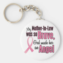 Angel MOTHER-IN-LAW Breast Cancer T-Shirts Keychain