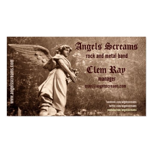 angel music band business card (front side)