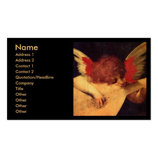 Angel Musician, Rosso Fiorentino Christian Business Card (front side)