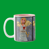 ANGEL of COURAGE - angelic love mug by folkartblonde ANGEL of COURAGE - angelic love mug
