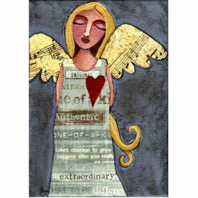 Angel of Courage - Christmas ornament Acrylic Cut Out by folkartblonde