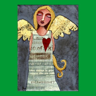 Angel of Courage-print by folkartblonde