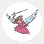 Angel Of Doom Round Sticker